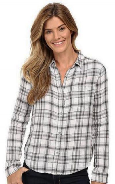 Calvin Klein Women's Grey Plaid Top