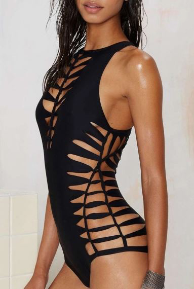 Black Swimsuit with Straps