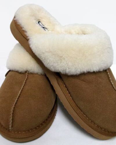 EZ Feet Women's Shearling Scuffs Fluffy Breathable Slip-On Slippers