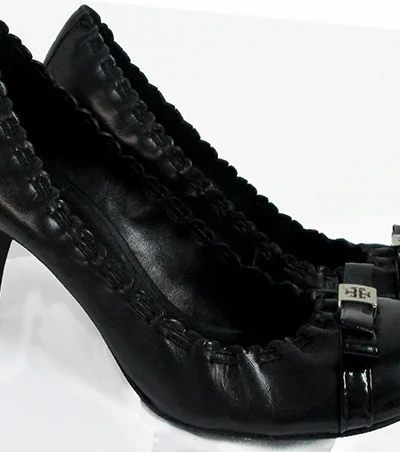 Tory Burch Logo Patent Leather Pumps