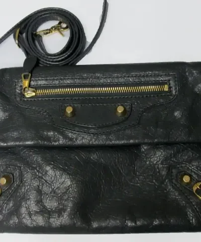 Balenciaga Iconic Envelope Classic Clutch Bag Leather Handbag 12" x 8"
