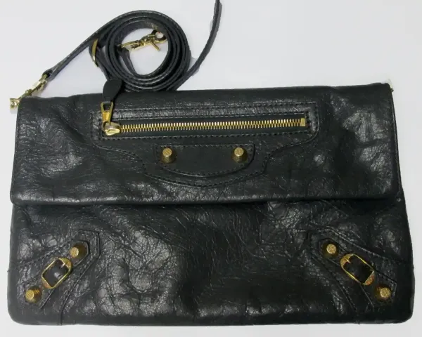 Balenciaga Iconic Envelope Classic Clutch Bag Leather Handbag 12" x 8"