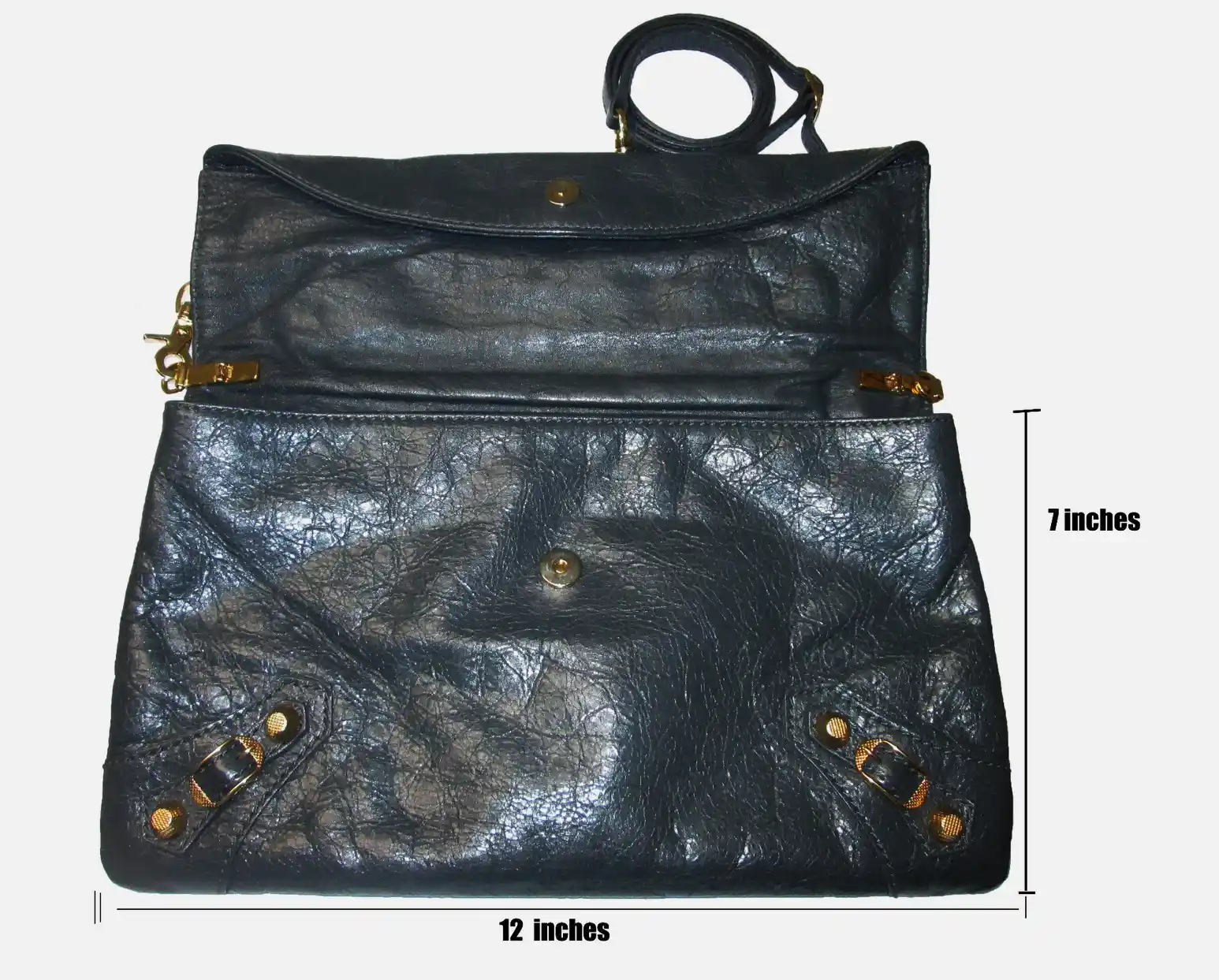 Balenciaga Iconic Envelope Classic Clutch Bag Leather Handbag 12" x 8"