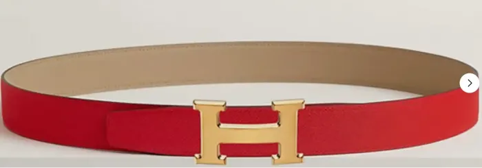 Hermes H Guillochee belt buckle & Reversible leather strap 32 mm